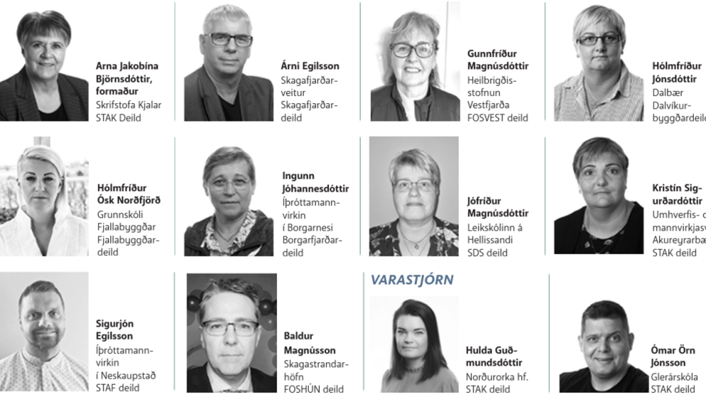 Fulltrúar sem kjörnir voru í stjórn til næstu þriggja ára