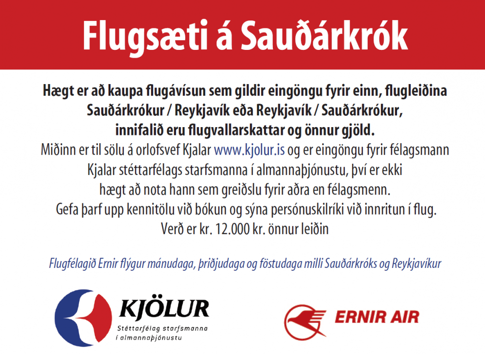 Flugsæti á Sauðárkrók