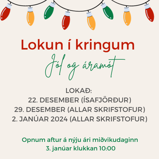Jólalokun á skrifstofu Kjalar