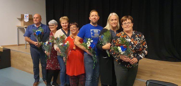 Fráfarandi stjórn STAF, frá vinstri Björgúlfur, formaður, Þorgerður, Jóna Katrín, Þórdís, Sigurjón, …